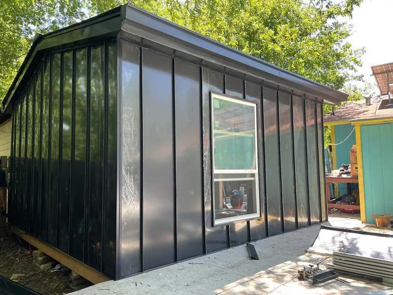 Black standing seam metal wall panels for Metal Roof Installation in Black Jack